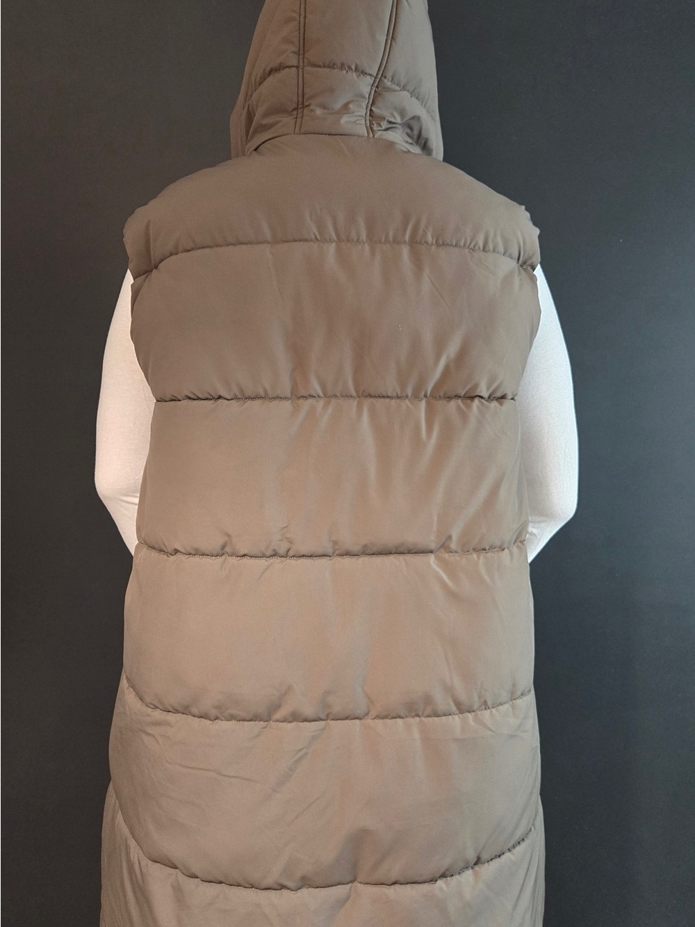 h&m | long hooded puffer vest | sleeveless | gilet | oversized | us xl - Picture 3 of 3